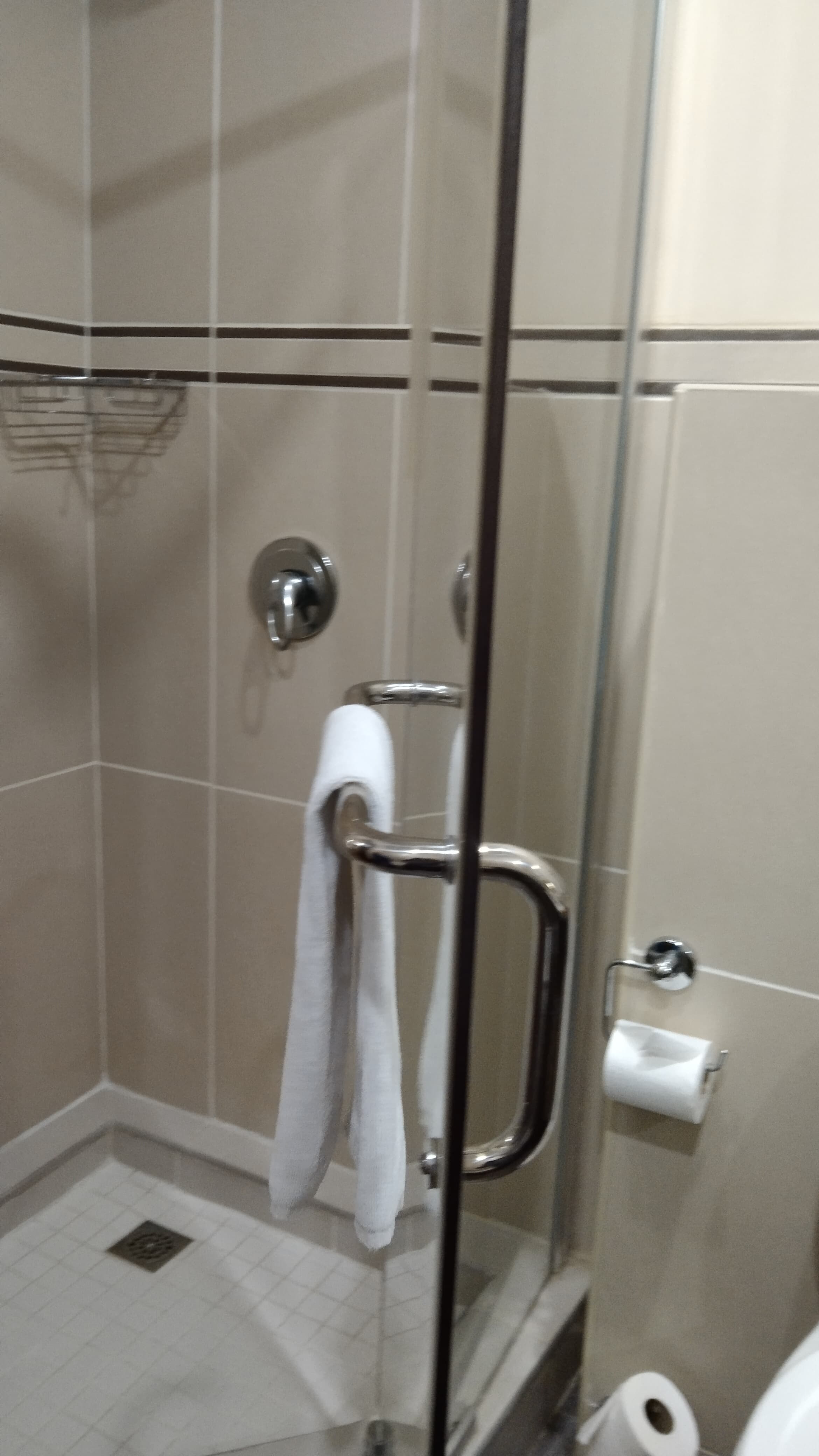 Spacious Shower Cubicle Spacious shower cubicle with aluminium framing